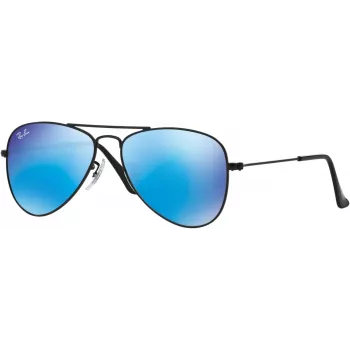 Ray-Ban RJ9506S201555 Bērnu saulesbrilles, spīdīgs melns rāmis, zaļas Classic G-15 lēcas, 50/13/120 mm