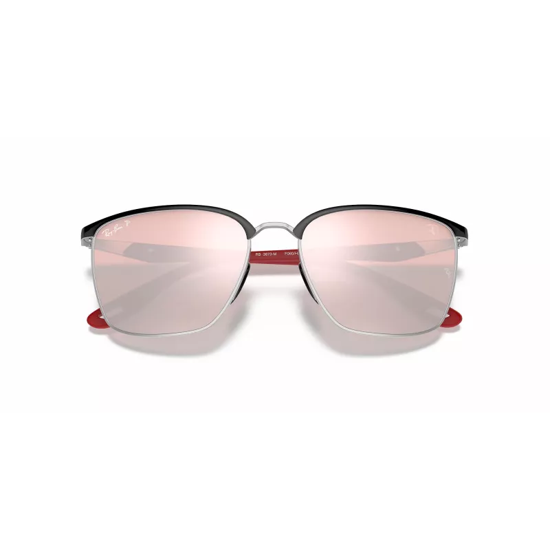 Ray-Ban Unisex RB3673MF060H2 Ģeometriskas zelta saulesbrilles ar tumši zilām lēcām, 56mm
