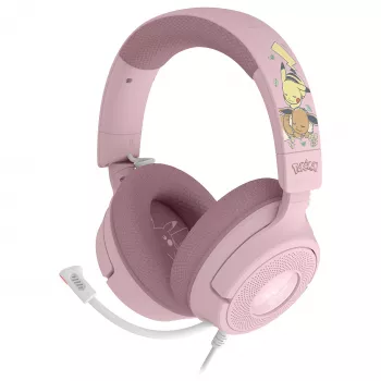 Razer Kraken V4 X Pokémon Pikachu & Eevee Edition vadu spēļu austiņas, USB-A, 7.1 Surround, Chroma RGB