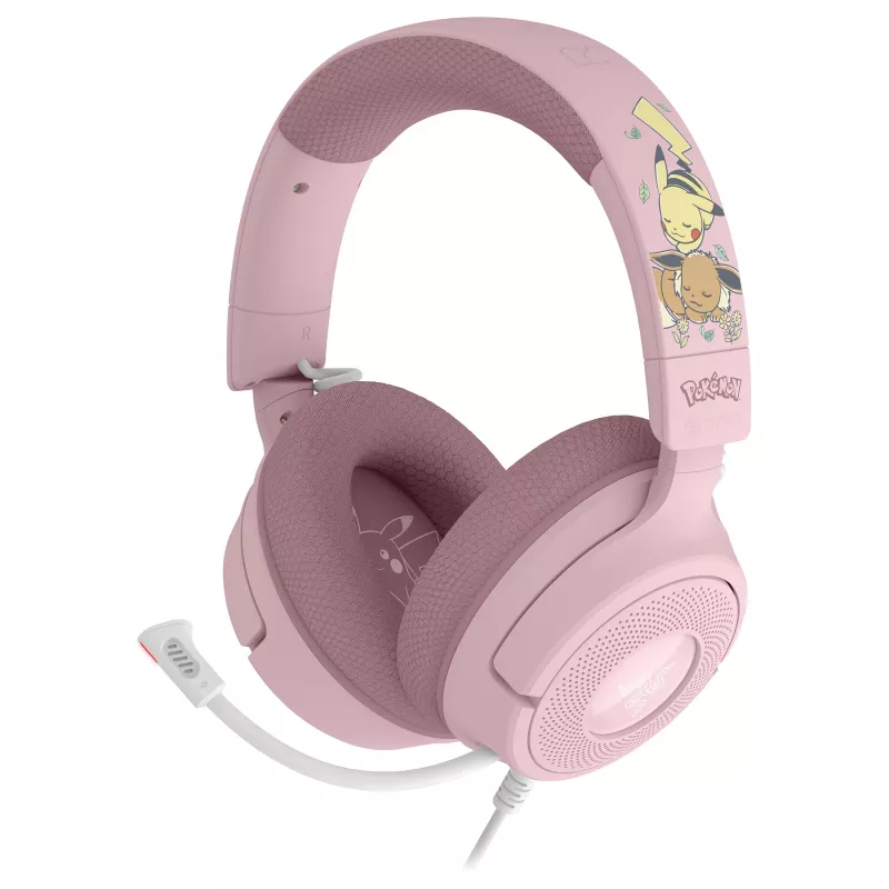 Razer Kraken V4 X Pokémon Pikachu & Eevee Edition vadu spēļu austiņas, USB-A, 7.1 Surround, Chroma RGB