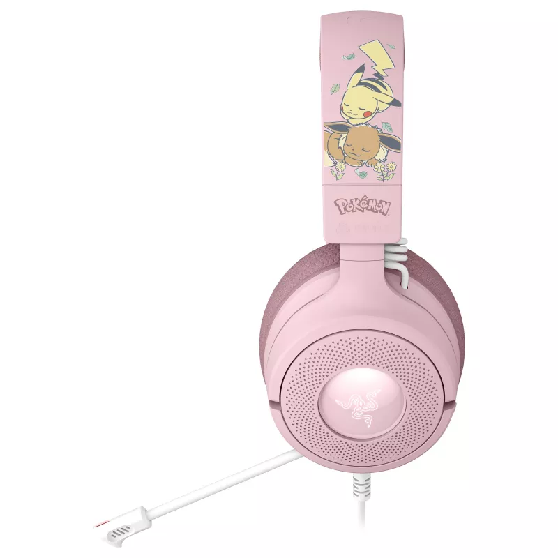 Razer Kraken V4 X Pokémon Pikachu & Eevee Edition vadu spēļu austiņas, USB-A, 7.1 Surround, Chroma RGB