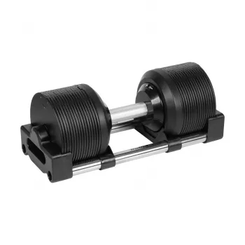 REBEL ACTIVE Regulējama čuguna hanteles 36 kg, 1 kg solis, automātiskā ciparnīcas sistēma, viena hantele, melna/sarkana