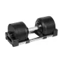 REBEL ACTIVE Regulējama čuguna hanteles 36 kg, 1 kg solis, automātiskā ciparnīcas sistēma, viena hantele, melna/sarkana
