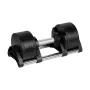 REBEL ACTIVE Čuguna regulējamā hantele 24 kg, ātrās izvēles ciparnīca, 2 kg soļi, melna