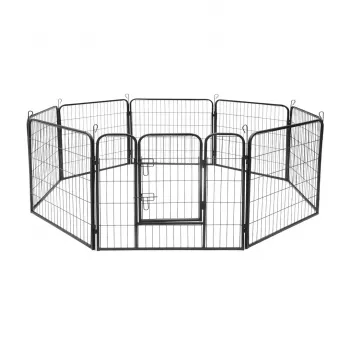 REBEL ANIMALS Modular Dog Playpen, Steel Enclosure, Size S, 8 Panels 80x60 cm, RA-1206
