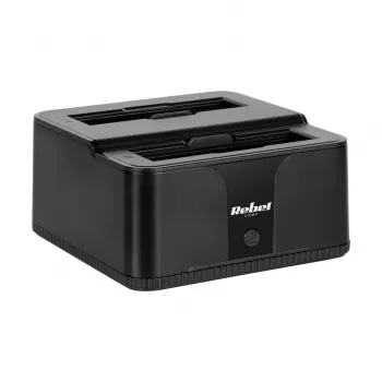 REBEL KOM1041 USB 3.0 HDD/SSD dokstacija 2.5 collu un 3.5 collu SATA diskiem, melna