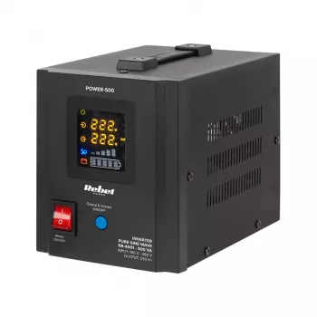 Rebel POWER-500 Nepārtrauktās barošanas avots - Tīra sinusoidālā viļņa invertors ar lādētāju 12V 230V 500VA/300W
