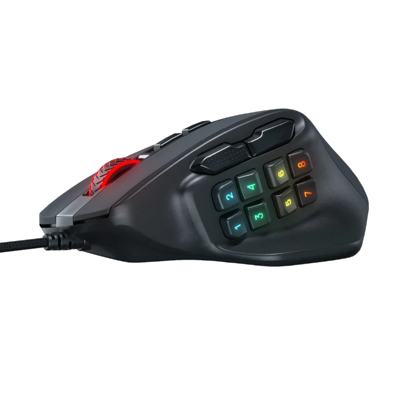 REDRAGON Aatrox 6200DP RGB MMO spēļu pele - melna