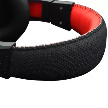 REDRAGON ARES Over-Ear vadu spēļu austiņas ar sarkanu LED, visvirzienu mikrofons, 40mm draiveri, 3.5mm ligzda, melna