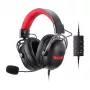 REDRAGON AURORA Over-Ear Gaming Headset ar 50mm draiveriem, RGB LED, noņemams mikrofons - Melns