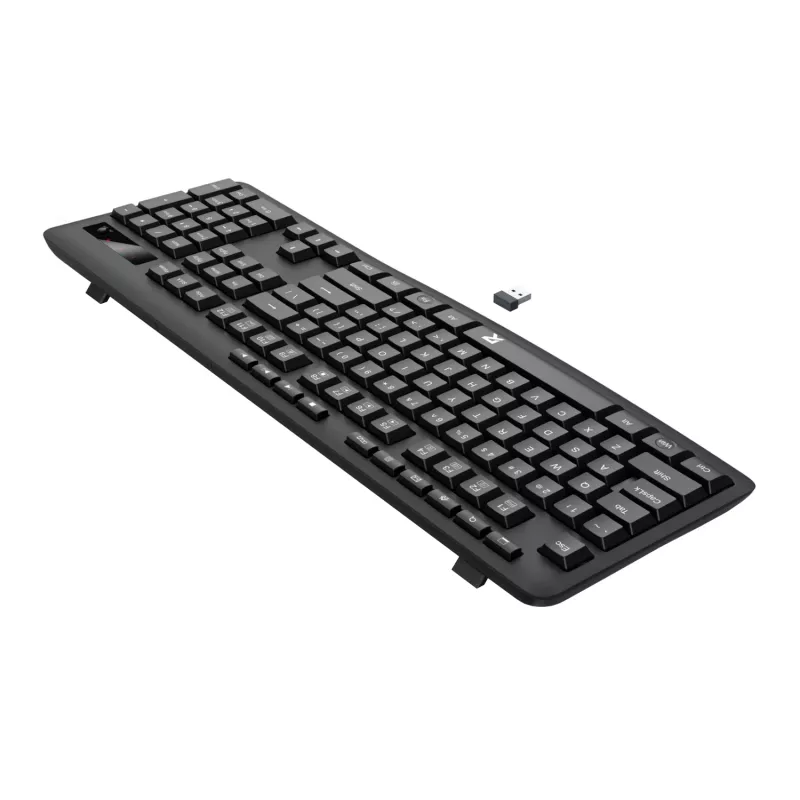 Redragon BK-7367 pilna izmēra ergonomiska bezvadu membrānas biroja tastatūra - melna