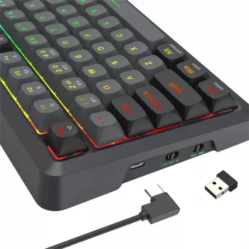 Redragon BRAGI PRO K688 98+1 Gasket bezvadu mehāniskā klaviatūra (trīs režīmi, RGB, karsti maināmi, krēmkrāsas lineārie slēdži)