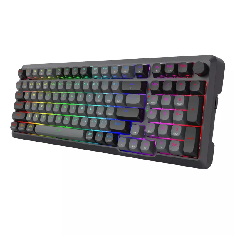 Redragon BRAGI PRO K688 98+1 Gasket bezvadu mehāniskā klaviatūra (trīs režīmi, RGB, karsti maināmi, krēmkrāsas lineārie slēdži)