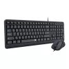 Redragon BS-7092 vadu spēļu tastatūra un pele komplektā, RGB fona apgaismojums, 3200 DPI, melna