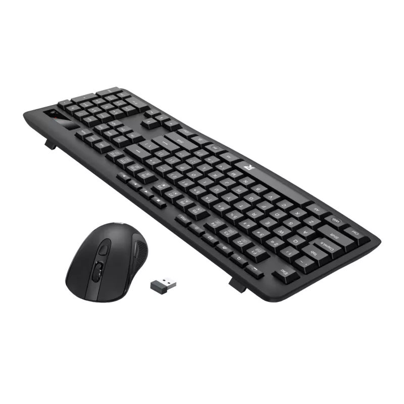 Redragon BS-7367-A bezvadu klaviatūras un peles komplekts - melns, pilna izmēra membrānas, 2,4 GHz, regulējams DPI