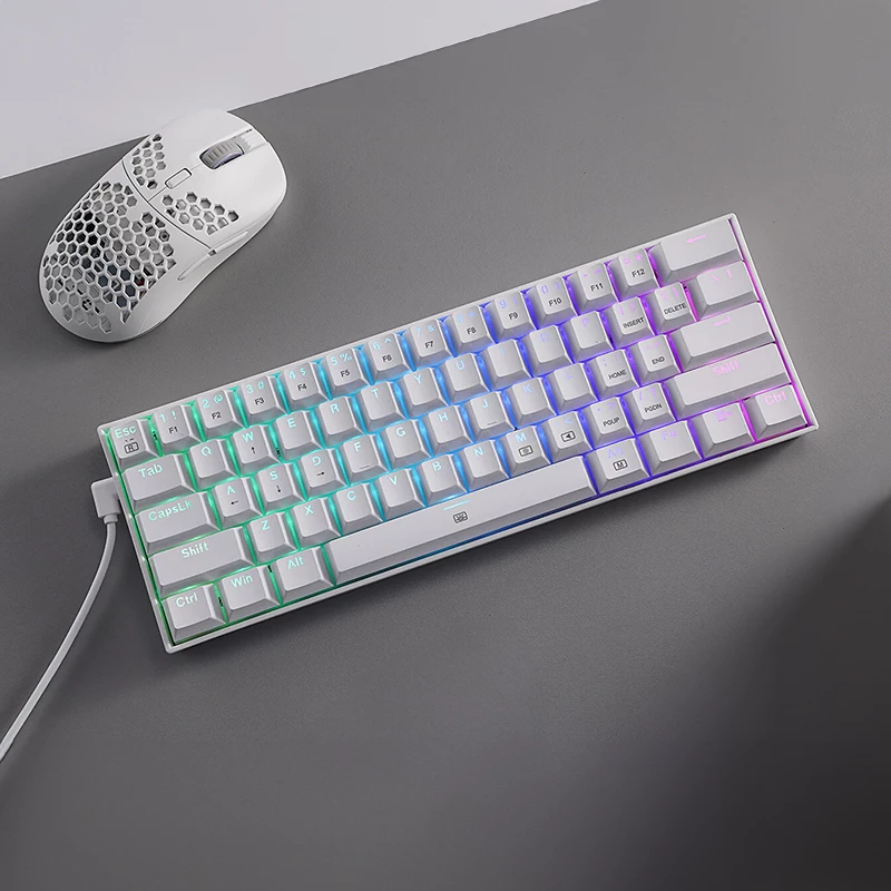 REDRAGON DRAGONBORN vadu mehāniskā tastatūra RGB 67 taustiņu dizains - balta