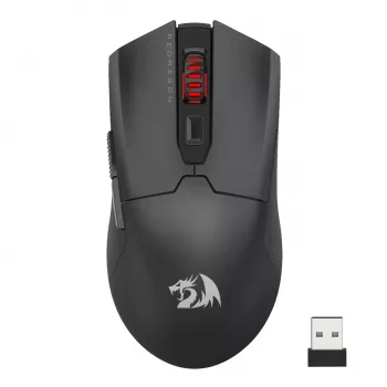 Redragon FYZU M995 PRO bezvadu spēļu pele - melna, 26K DPI Pixart 3395, trīs režīmi, 9 pogas, RGB, 70h akumulators
