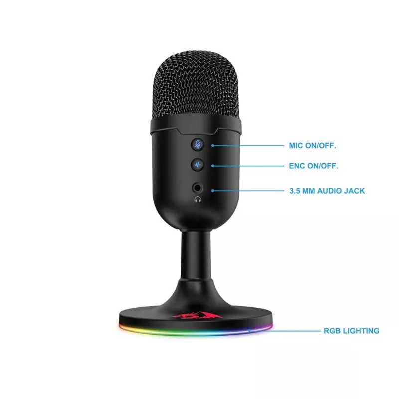 Redragon GM303 PULSAR spēļu straumēšanas mikrofons - melns