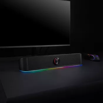 Redragon GS560 Adiemus 2.0 RGB USB/Aux spēļu skaņas josla - melna