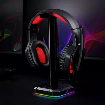 Redragon HA300 Scepter Pro RGB austiņu statīvs ar 4 portu USB 2.0 centrmezglu