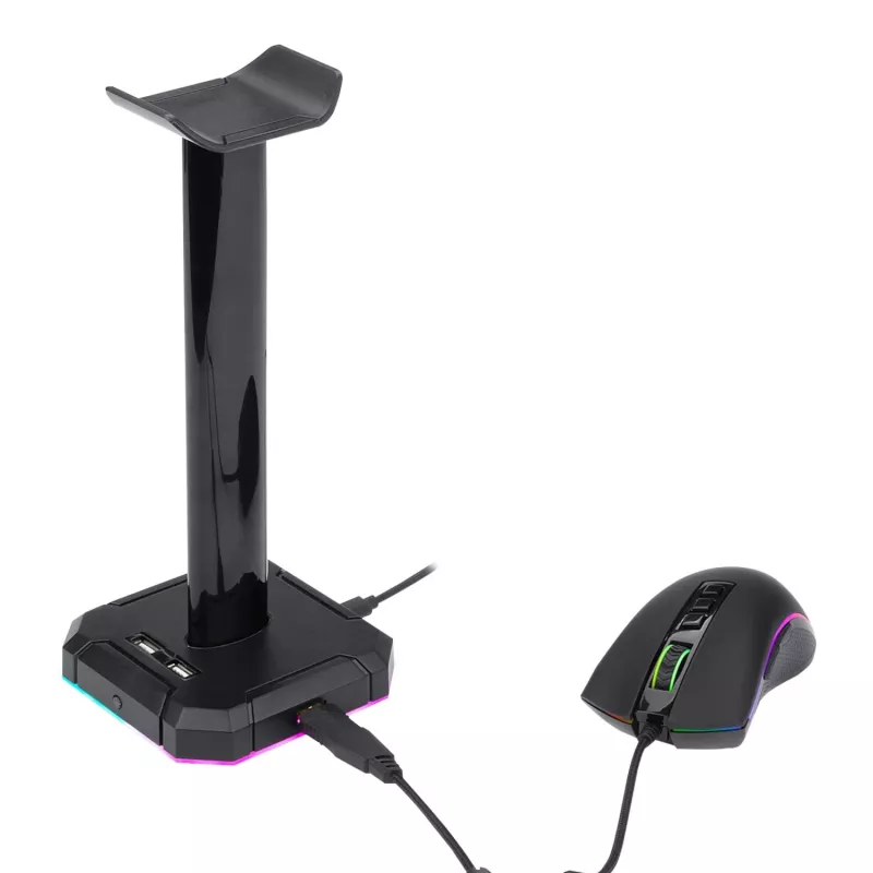 Redragon HA300 Scepter Pro RGB austiņu statīvs ar 4 portu USB 2.0 centrmezglu