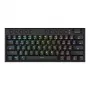 REDRAGON Horus Mini Pro 61 taustiņu trīs režīmu bezvadu RGB zema profila mehāniskā spēļu tastatūra - melna (sarkanais slēdzis)