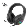 REDRAGON HYLAS H260RGB apkārt auss spēļu austiņas ar noņemamu mikrofonu, 50mm draiveri, RGB apgaismojums, 3.5mm audio + USB barošana, melnas