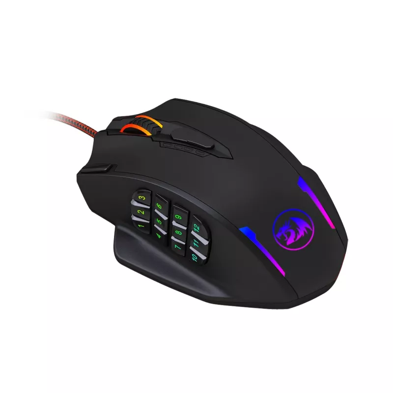 REDRAGON IMPACT 12400DPI MMO spēļu pele - melna