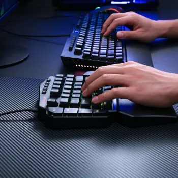 Redragon K585 DITI ELITE PRO RGB 40% bezvadu mehāniskā spēļu tastatūra - zili slēdži