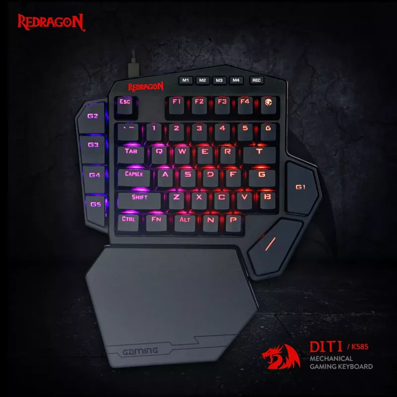 Redragon K585 DITI ELITE PRO RGB 40% bezvadu mehāniskā spēļu tastatūra - zili slēdži