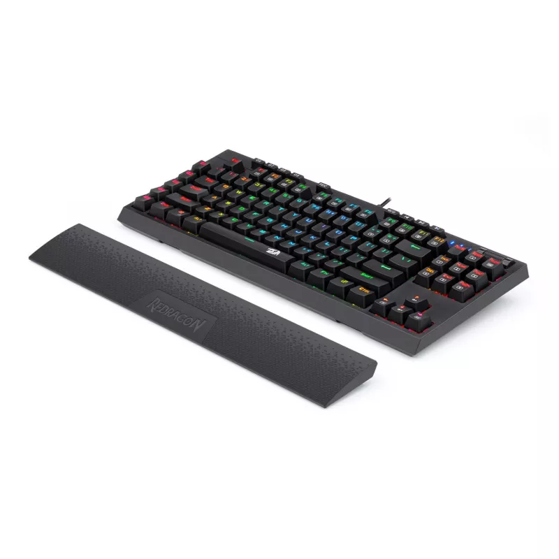Redragon K588 RGB Pro BROADSWORD TKL mehāniskā vadu spēļu tastatūra - melna