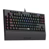 Redragon K588 RGB Pro BROADSWORD TKL mehāniskā vadu spēļu tastatūra - melna