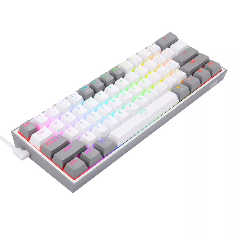 Redragon K617 FIZZ 60% vadu RGB spēļu klaviatūra - balta/pelēka