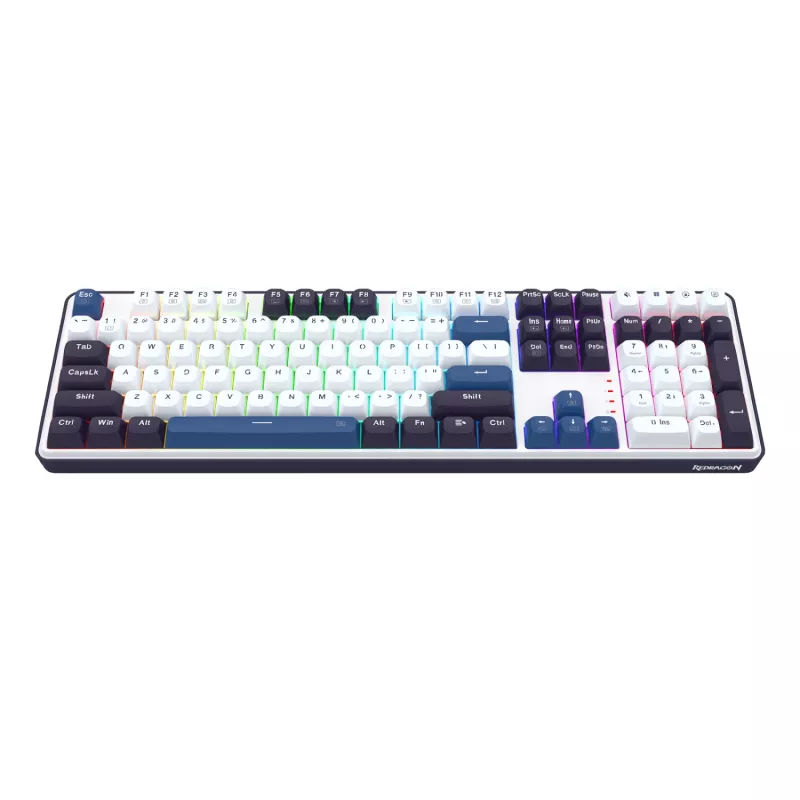 Redragon K689 WYVERN RGB vadu mehāniskā tastatūra - balta/melna