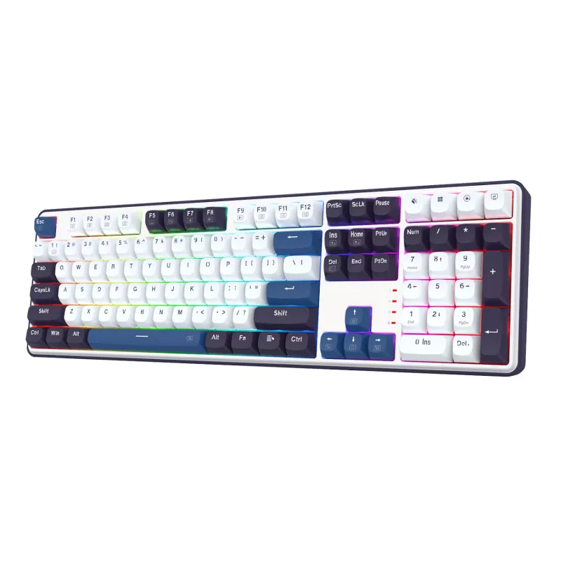 Redragon K689 WYVERN RGB vadu mehāniskā tastatūra - balta/melna