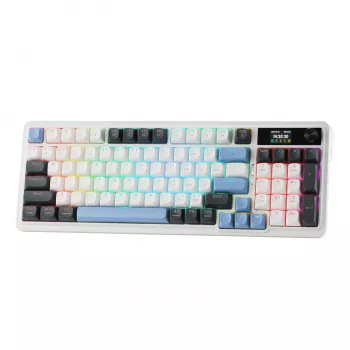 Redragon K719WGB GALATIN RGB PRO pilna izmēra bezvadu mehāniskā spēļu klaviatūra - balta