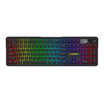 Redragon K762 TERRAFLARE PRO RGB bezvadu spēļu klaviatūra ar blīvējuma stiprinājumu - 75% 82 taustiņi, trīs režīmi, karsti maināmi, Double-Shot PBT, melna