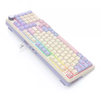 Redragon K768VI-WL trīs režīmu RGB mehāniskā spēļu tastatūra – 100 taustiņi ar karsto nomaiņu (melna)