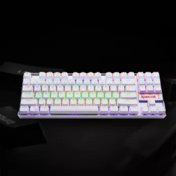 REDRAGON KUMARA mehāniskā 87 taustiņu RGB apgaismojuma spēļu tastatūra - balta