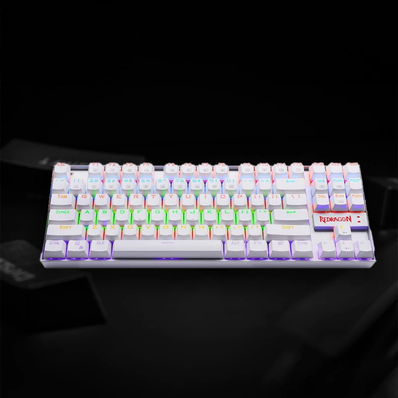 REDRAGON KUMARA mehāniskā 87 taustiņu RGB apgaismojuma spēļu tastatūra - balta