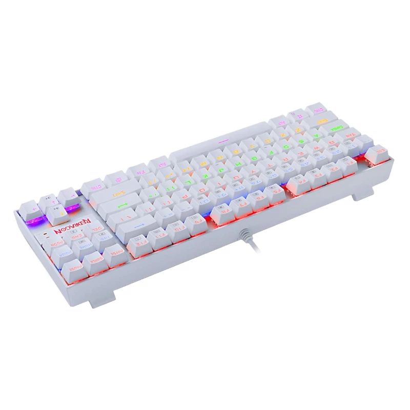 REDRAGON KUMARA mehāniskā 87 taustiņu RGB apgaismojuma spēļu tastatūra - balta