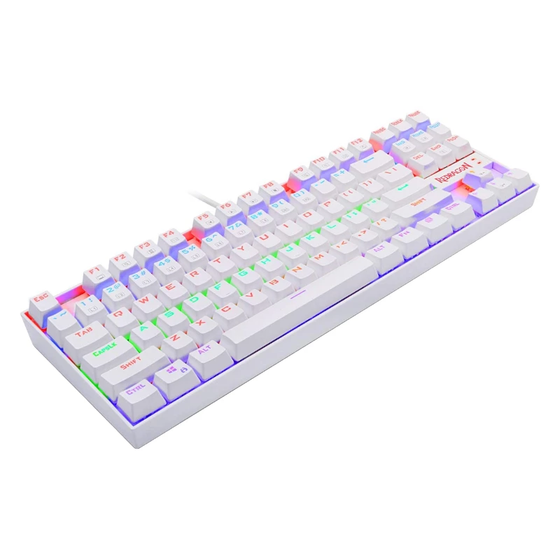 REDRAGON KUMARA mehāniskā 87 taustiņu RGB apgaismojuma spēļu tastatūra - balta