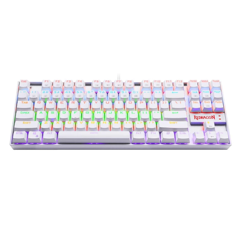 REDRAGON KUMARA mehāniskā 87 taustiņu RGB apgaismojuma spēļu tastatūra - balta