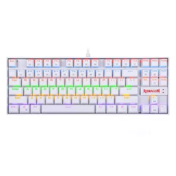 REDRAGON KUMARA mehāniskā 87 taustiņu RGB apgaismojuma spēļu tastatūra - balta