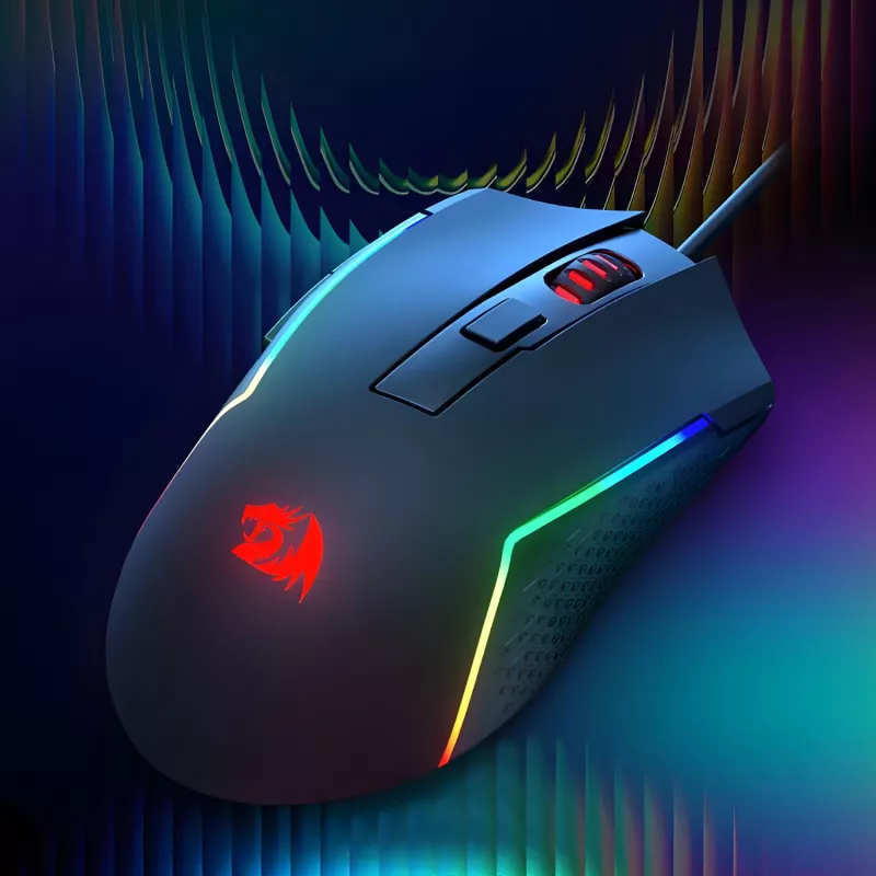 Redragon M616 TRIDENT 10000DPI RGB spēļu pele - Melna