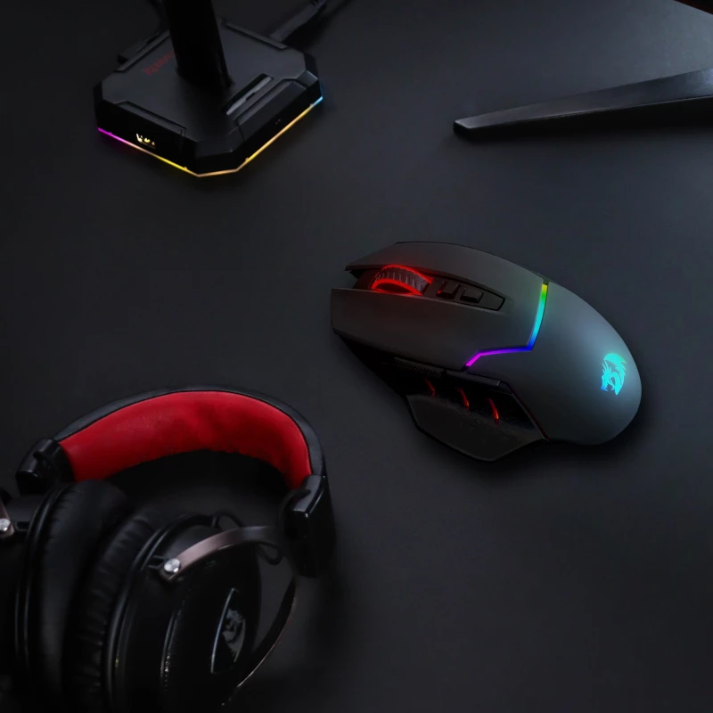 REDRAGON Mirage Pro 8000DPI RGB bezvadu spēļu pele - melna