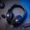REDRAGON PANDORA H350 RGB Over-Ear Gaming austiņas ar noņemamu mikrofonu, 50mm draiveri, 3.5mm audio un USB RGB barošanu, melna