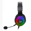 REDRAGON PANDORA H350 RGB Over-Ear Gaming austiņas ar noņemamu mikrofonu, 50mm draiveri, 3.5mm audio un USB RGB barošanu, melna