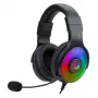 REDRAGON PANDORA H350 RGB Over-Ear Gaming austiņas ar noņemamu mikrofonu, 50mm draiveri, 3.5mm audio un USB RGB barošanu, melna