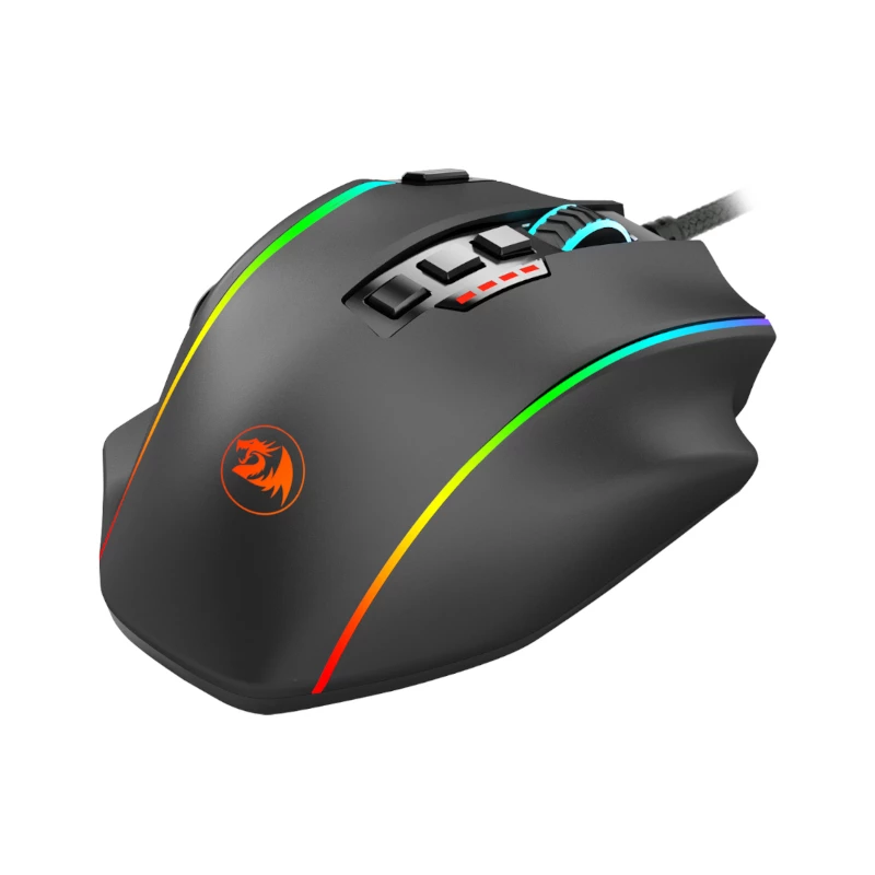 REDRAGON PERDICTION 4 12400DPI RGB MMO ergonomiska spēļu pele - melna